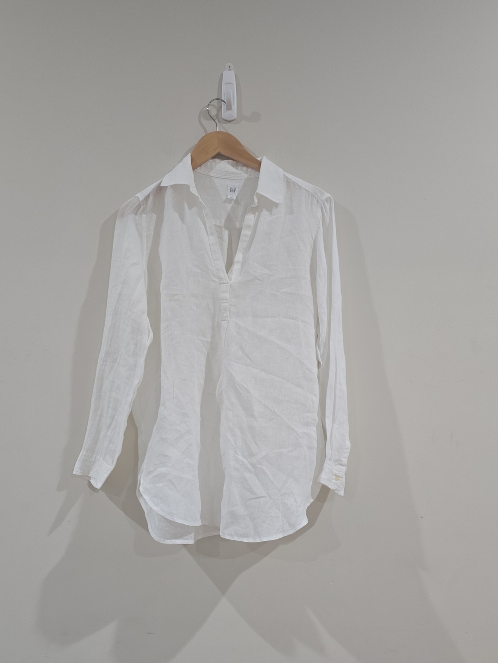 GAP Popover Boyfriend Tunic Shirt in Linen Sz Small